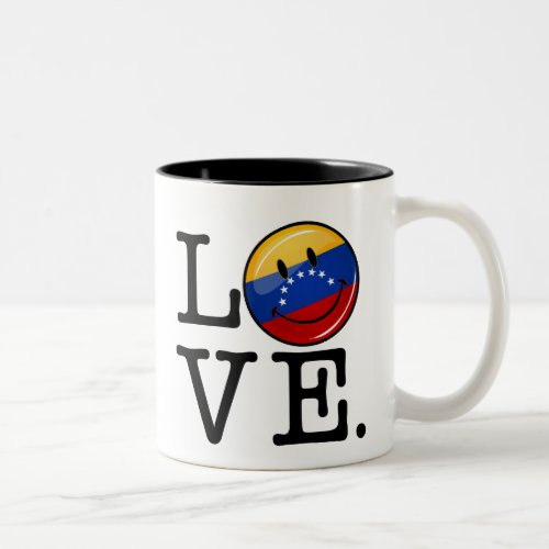 Love From Venezuela Smiling Flag Two_Tone Coffee Mug