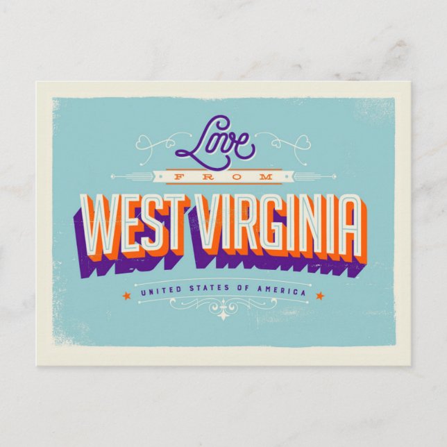 LOVE from West Virginia Postcard (Front)