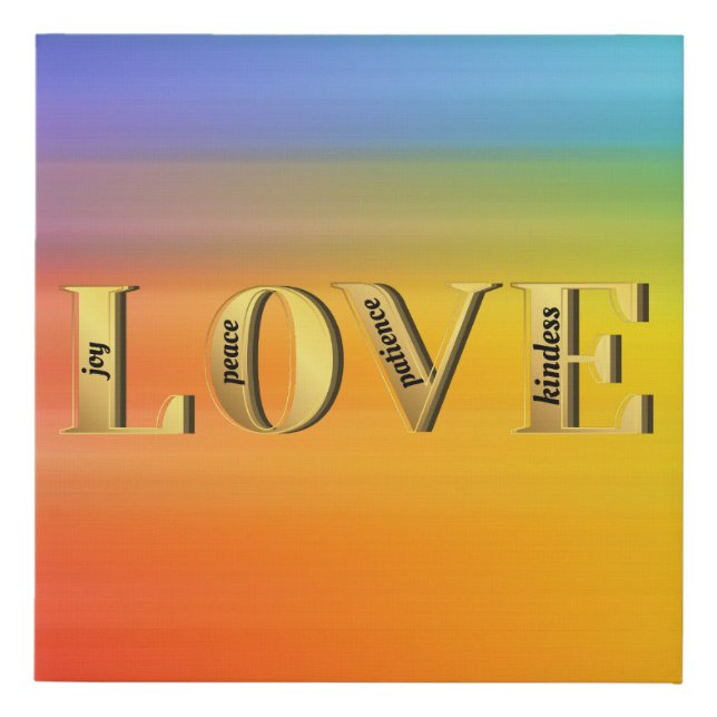 LOVE-Fruits of God's Spirit Christain Faith Faux Canvas Print (Front)