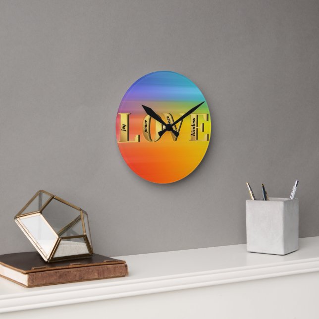 LOVE-Fruits of God's Spirit Christain Faith Round Clock (Office)