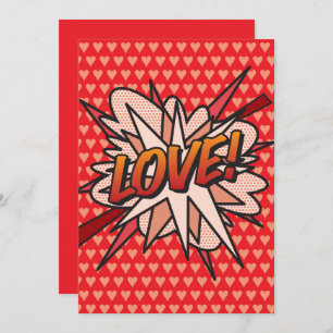 LOVE Fun Retro Comic Book Pop Art Invitation