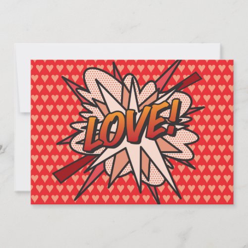 LOVE Fun Retro Comic Book Pop Art Invitation