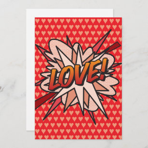 LOVE Fun Retro Comic Book Pop Art Invitation