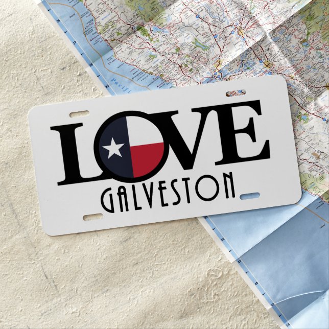 LOVE Galveston License Plate (In Situ)