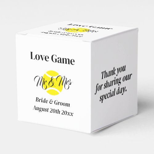 Love Game cute Mr  Mrs tennis theme wedding Favor Boxes
