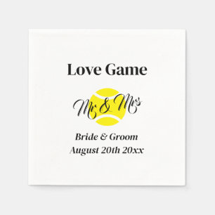 Love Game funny Mr & Mrs tennis theme wedding Napkins