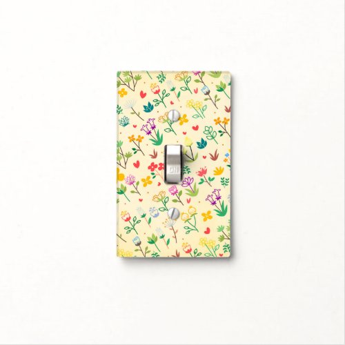 Love Garden Spring Flowers  Hearts  Light Switch Cover