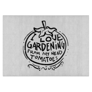 Love Gardening from Head Tomatoes Funny Gardener M Cutting Board