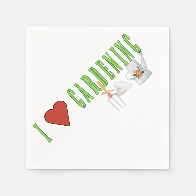 Love Gardening Paper Napkins (Front)