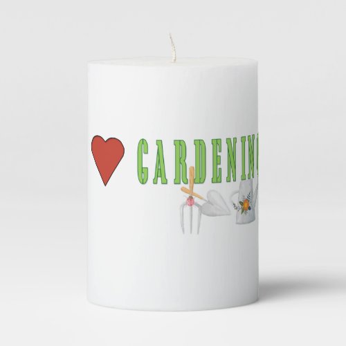 Love Gardening Pillar Candle