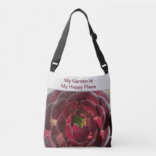 Love Gardening Red Succulent Photo Gardener Crossbody Bag