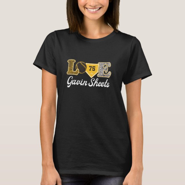 Love Gavin Sheets San Diego Baseball MLBPA T-Shirt (Front)
