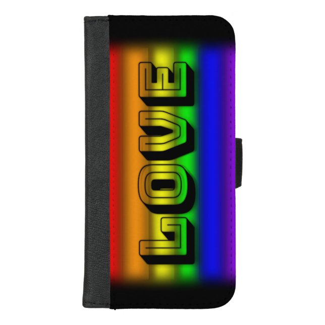LOVE Gay Pride Rainbow iPhone Wallet Case (Front)