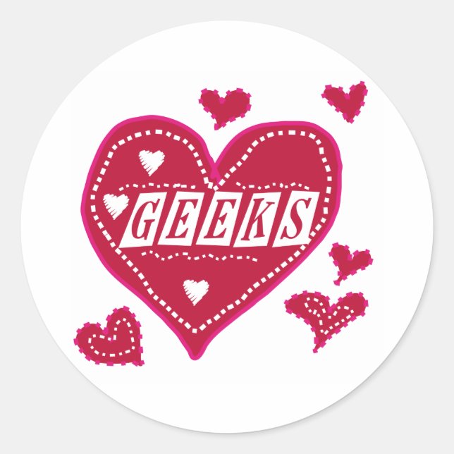 Love GEEKS Classic Round Sticker (Front)