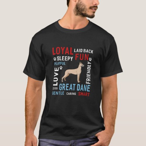 Love Gentle Smart Clever Great Dane Dog Women Men T_Shirt