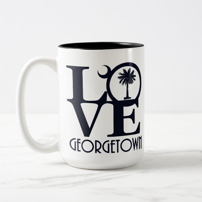 LOVE Georgetown SC 15oz Two-Tone Coffee Mug (Left)