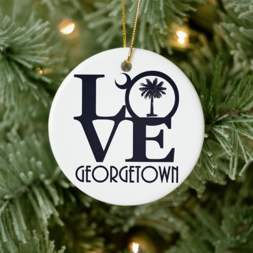LOVE Georgetown SC Ceramic Ornament