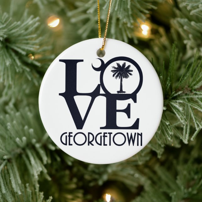 LOVE Georgetown SC Ceramic Ornament (Tree)