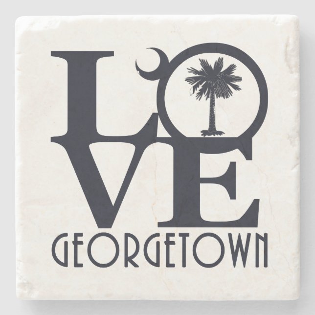 LOVE Georgetown SC Stone Coaster (Front)