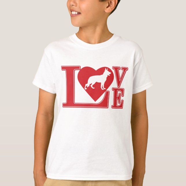 Love German Shepherd Love T-Shirt (Front)