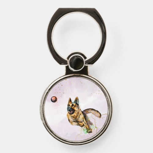 Love German Shepherd Pet Dog Animal art Phone Ring Stand