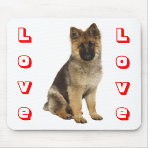 Love German Shepherd Puppy Dog Computer Mousepad
