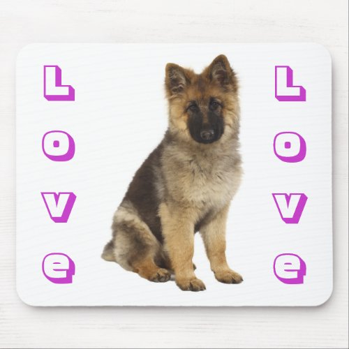 Love German Shepherd Puppy Dog Computer Mousepad