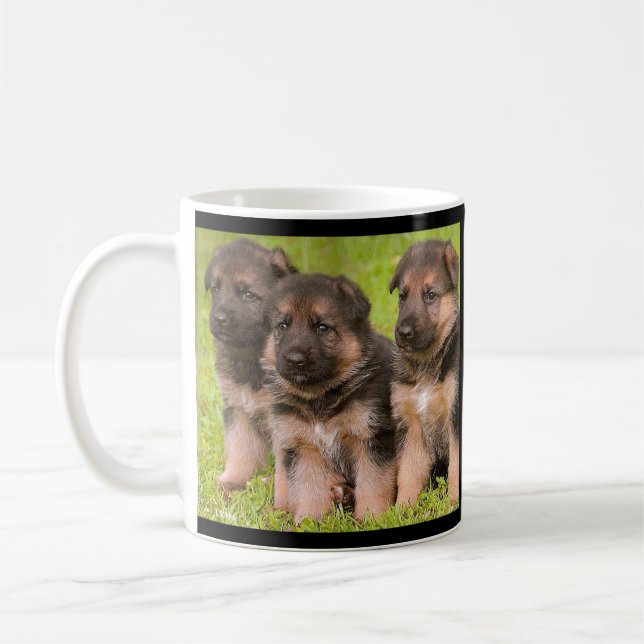 Love German Shepherd Puppy Dogs Coffee Mug (Left)