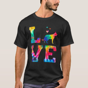 Love German Shepherd Tie Dye Dog Mom Dad T-Shirt