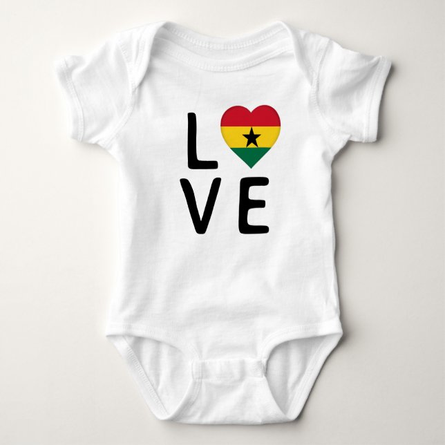 Love - Ghana Flag Baby Bodysuit (Front)