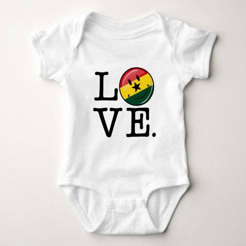 Love Ghana Smiling Ghanian Flag Baby Bodysuit