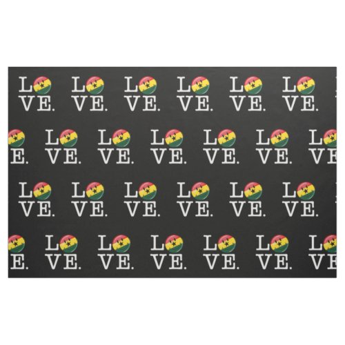 Love Ghana Smiling Ghanian Flag Fabric