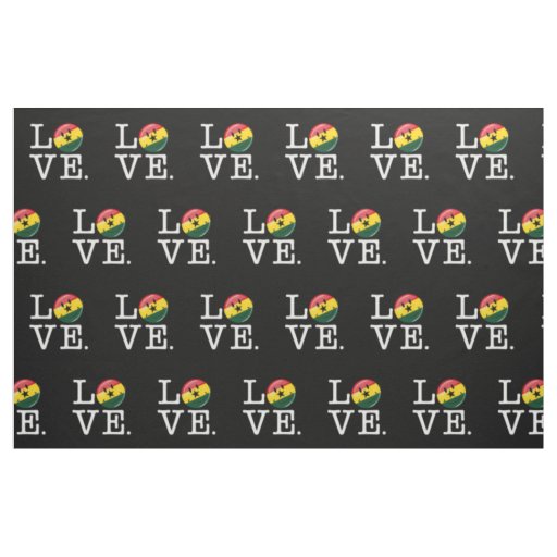 Love Ghana Smiling Ghanian Flag Fabric