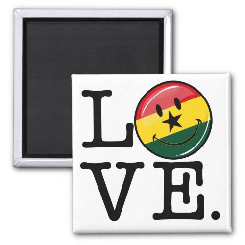 Love Ghana Smiling Ghanian Flag Magnet