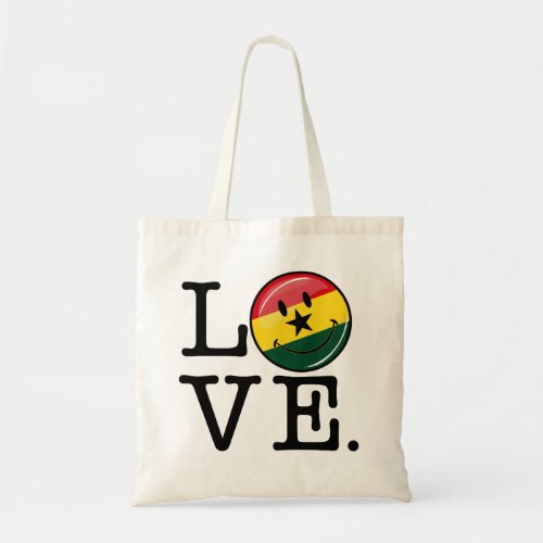 Love Ghana Smiling Ghanian Flag Tote Bag