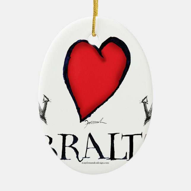 love gibraltar ceramic ornament (Front)