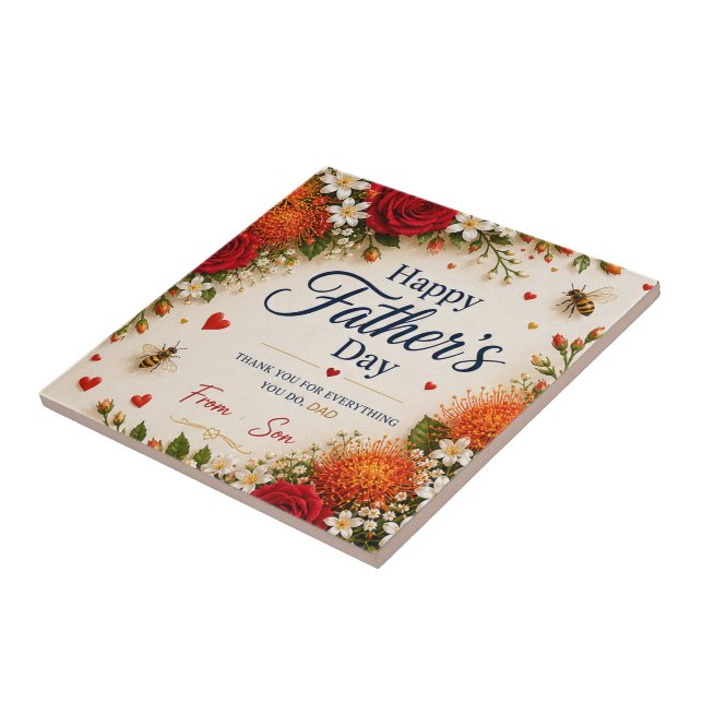 LOVE GIFT FOR FATHER'S DAY  CERAMIC TILE (Side)