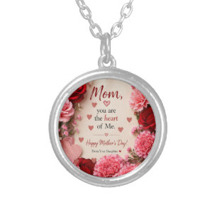 LOVE GIFT FOR MOTHER'S DAY SILVER PLATED NECKLACE