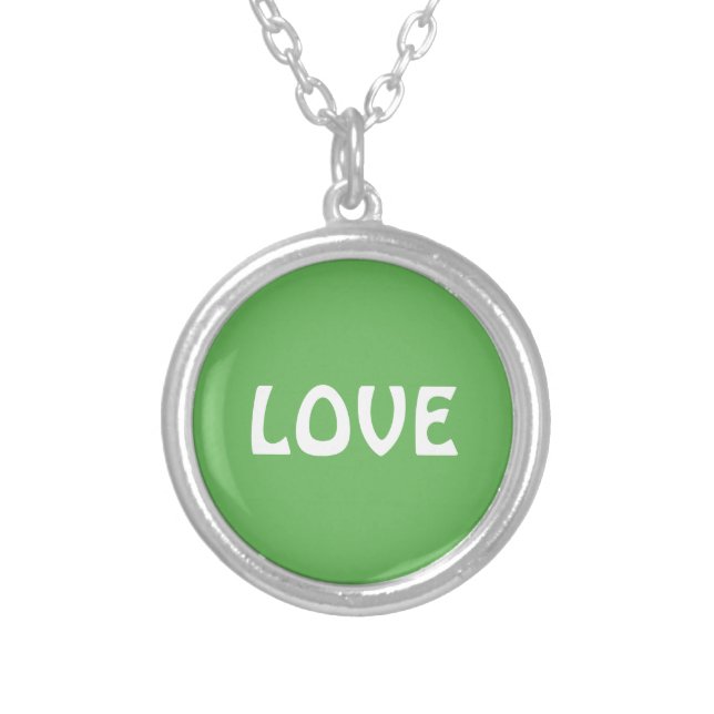 LOVE GIFT WOMEN MOM SISTER FRIEND TEACHER BOSS SILVER PLATED NECKLACE (Front)