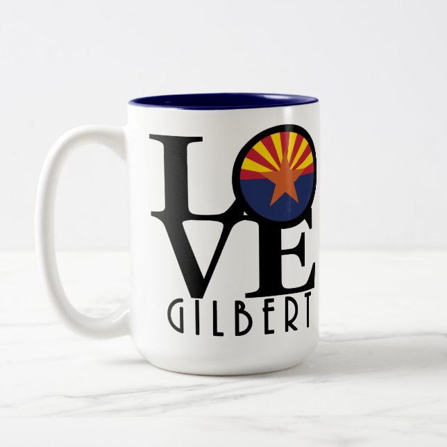 LOVE Gilbert Arizona 15oz Two-Tone Coffee Mug (Left)
