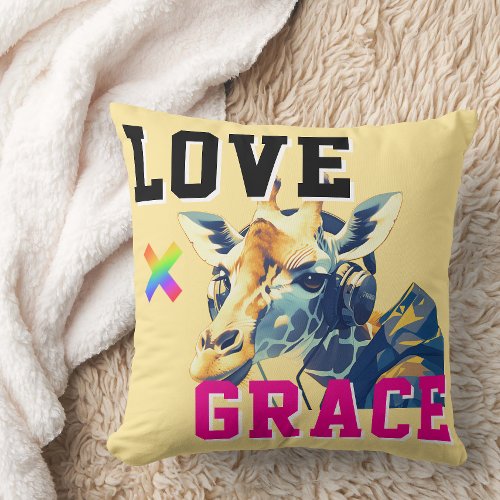 LOVE × GIRAFFE - Custom Throw Pillow