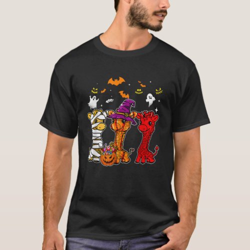 Love Giraffe Mummy Pumpkin Funny Ideas For Hallowe T_Shirt