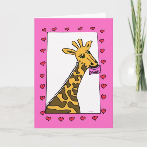 Love Giraffe Valentine Holiday Card