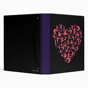 Love Girls Gymnastics - Silhouette Heart 3 Ring Binder