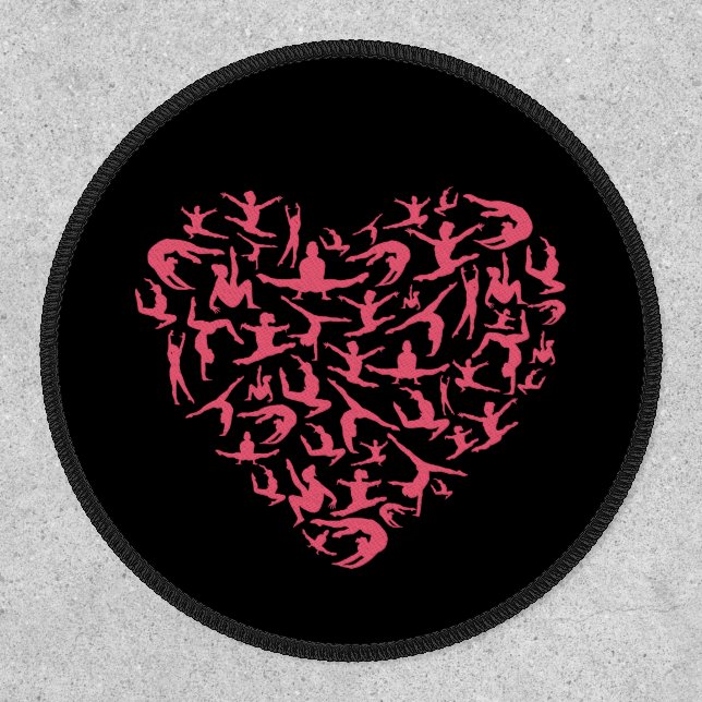 Love Girls Gymnastics - Silhouette Heart Patch (Front)