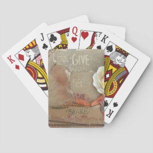 Love Give Hope Share Mixed Media Art Poker Cards