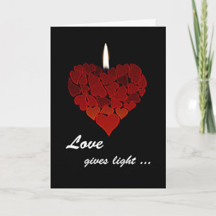 Love Gives Light ... Valentine's Day, Heart, Flame Holiday Card