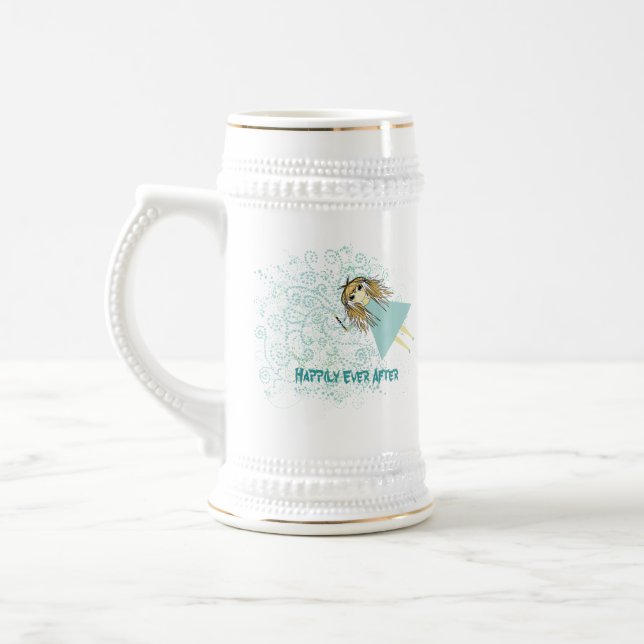 Love gives us a Fairy Tale Wedding Beer Stein (Left)