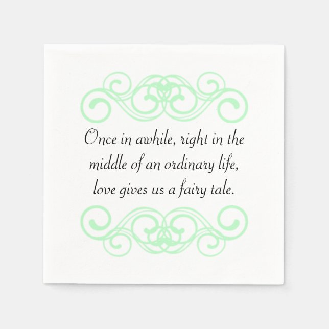 Love gives us a fairytale quote paper napkins (Front)