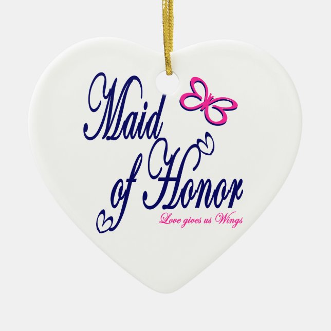 Love Gives us Wings Ceramic Ornament (Front)